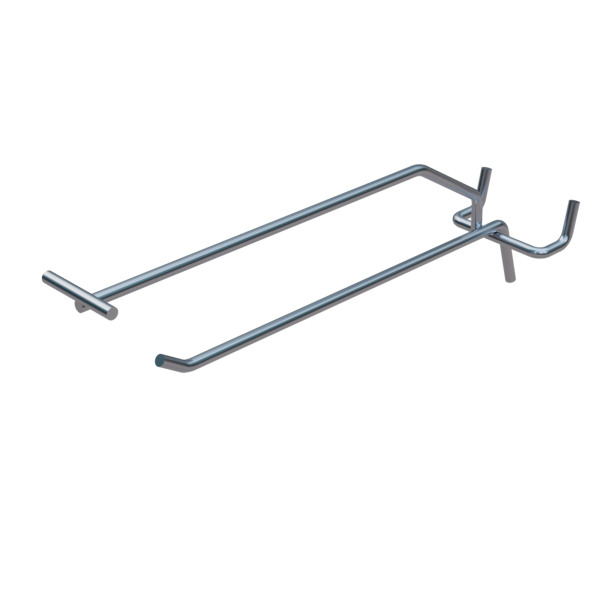 sk_Крючок для перфорации одинарный с ценникодержателем, 200мм, d4,8мм, Шаг 50мм, Цинк