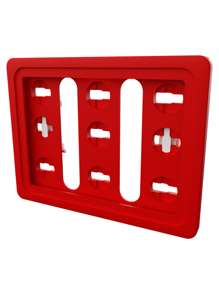 sk_Рамка ТЕХНО А7 красная, белый держатель TECHNO TEGO CLIP