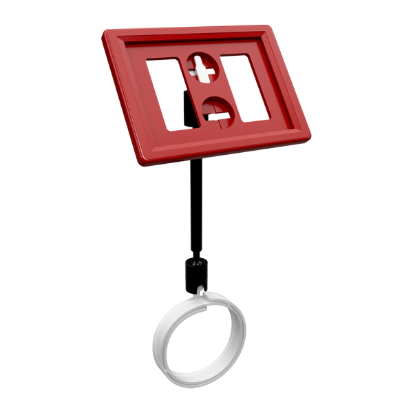 sk_Рамка ТЕХНО А8 красная, черный держатель TECHNO ROLL-VL спираль-улитка на колбасу, ножка  50мм