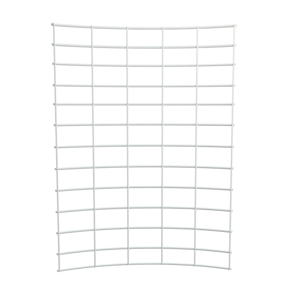 sk_Стенка сетчатая радиусная угла внутреннего 45 град. 600мм(Стойка 90х30), Глянец, RAL9016 Белый