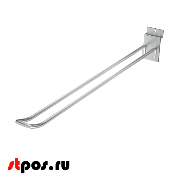 02_Крючок для экономпанели двойной, 300мм, d4, Хром