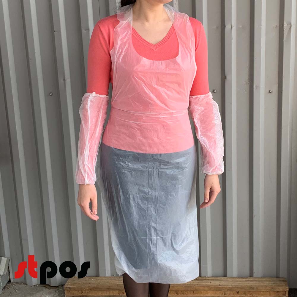 04_Фартук полиэтиленовый одноразовый ПНД 120х75см БЕЛЫЙ (100шт. в упак.)