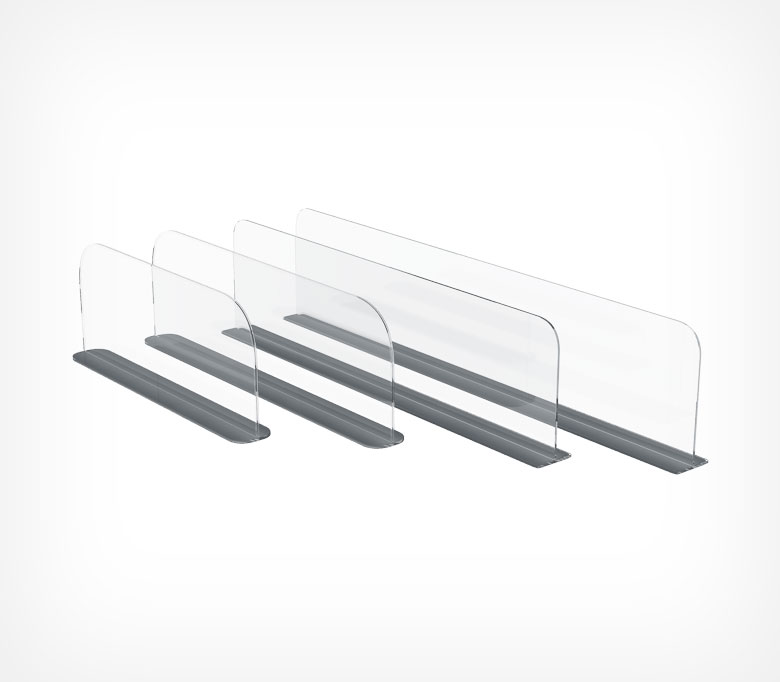 03_Разделитель пластиковый 150мм на Т-основании c магнитным скотчем DIVT-150-TM 680мм, Прозрачный