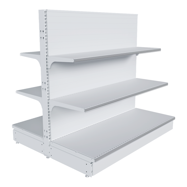 stpos_НАБОР стеллаж 25 70 ГЛУХОЙ островной 1200х1250х500 6 полок, ценникодержатели