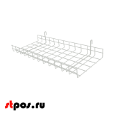 Полка на сетку (решетку) прямая 50x600x250мм, RAL9016, Белый