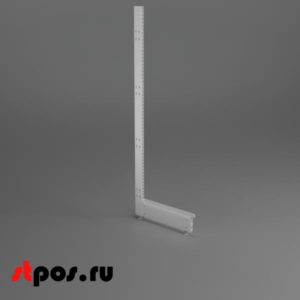 00_НАБОР Завершающая стойка 25 70 высота 1550 с базой 500 для стеллажа Нордика, RAL9016, Белый