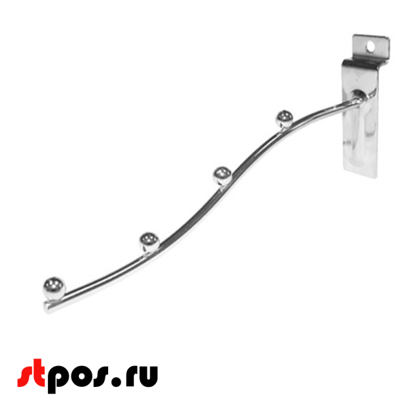 00_Кронштейн для экономпанели наклонный изогнутый, 200мм, F 701-200, 4 шаров, хром