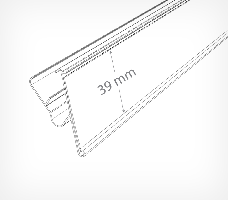 03_Ценникодержатель полочный двухпозиционный LSM 39, длина 1318 мм, БЕЛЫЙ