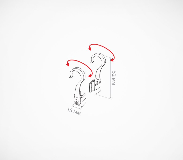 03_Крючок с подвижным основанием для подвешивания рамок на трубу TUBE HOOK