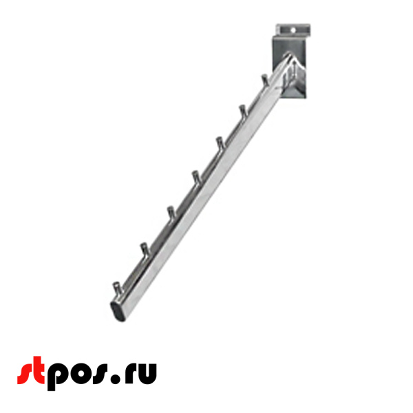 00_Кронштейн для экономпанели наклонный прямой 400мм, 7 штырей, F 111P, хром