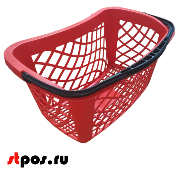 00_Корзинка покупательская Wanzl GT26eco 26л, красная (RAL3000) с чёрной ручкой (rAL9005)