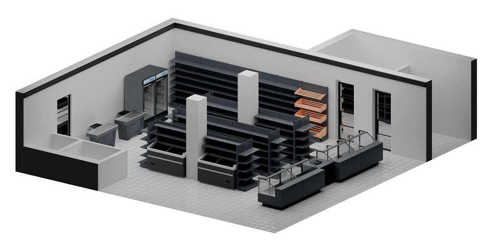 Наши проекты: магазин с колоннами