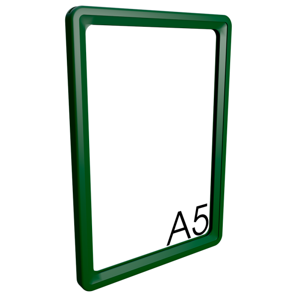 sk_Пластиковая рамка с закругленными углами формата А5 (148х210мм), PF-A5, Зеленый