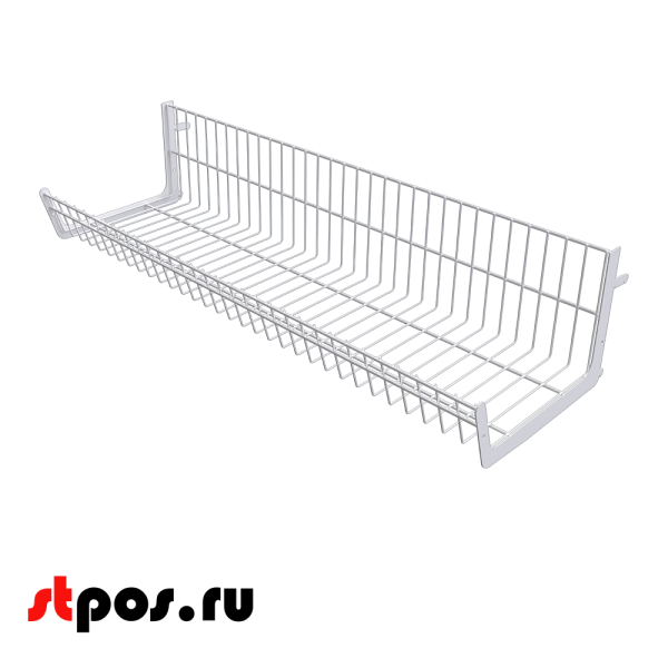 00_Основание корзины сетчатой навесной 300х1000х200мм (унив. для 25 50 сер), Глянец, RAL9016 Белый