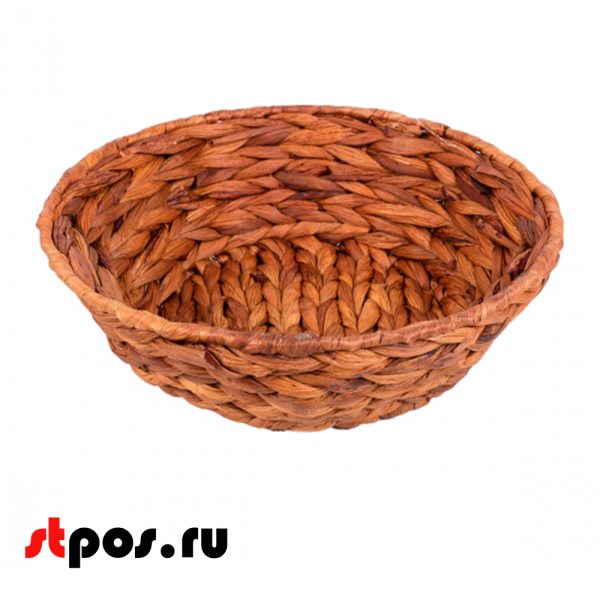 00_Корзинка-миска плетенная из бананового листа, 250х80мм, Коричневая