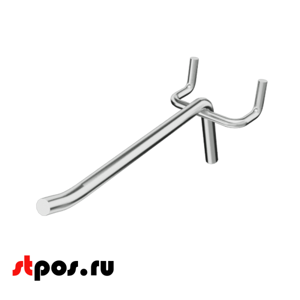 04_Крючок для перфорации одинарный 150мм, хром, d4.8мм, шаг 45мм