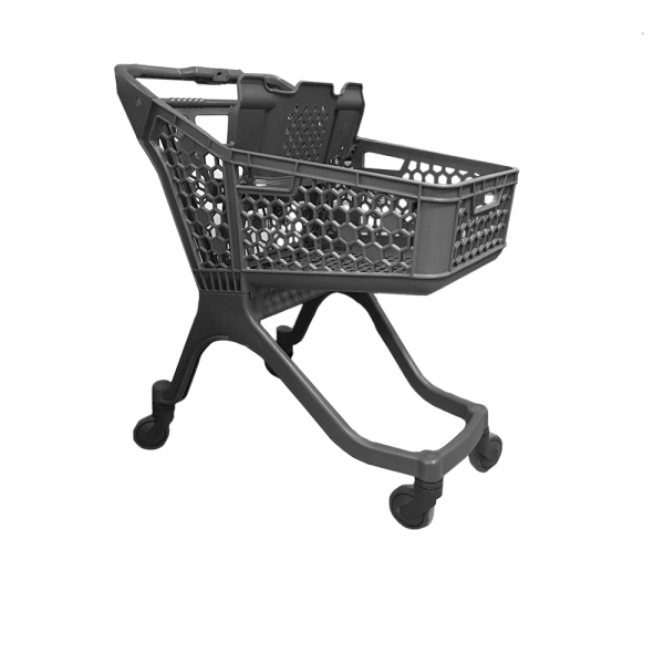 sk_Тележка покупательская пластиковая SURF 100S серая, 848х570х996мм, с детским сидением RAL7024 Серый