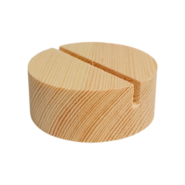sk_Держатель ценника деревянный, круглый, диаметр 40х19 мм, горизонтальный, светлого цвета уп. 6шт
