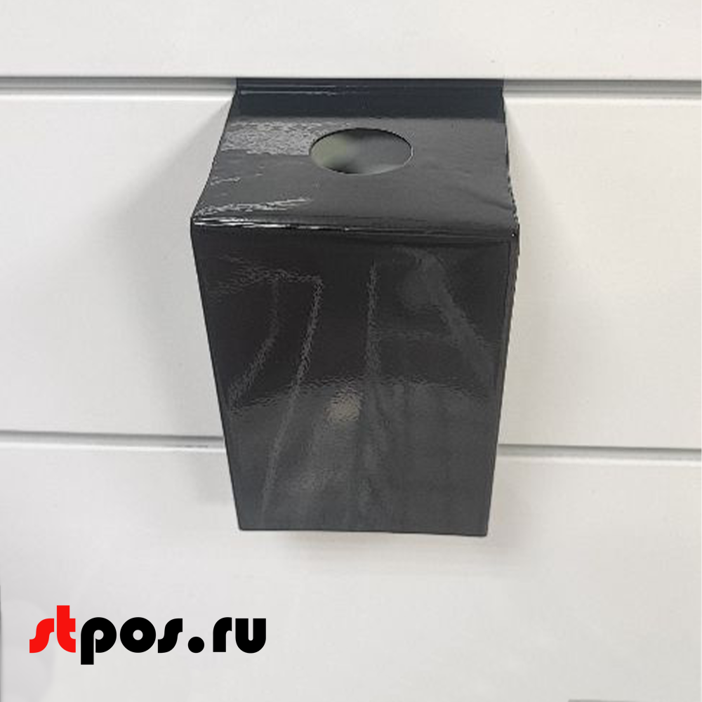 02_Держатель смесителя вертикальный  для экономпанели, 175х105мм, сталь 1,2мм,RAL9005,Черный