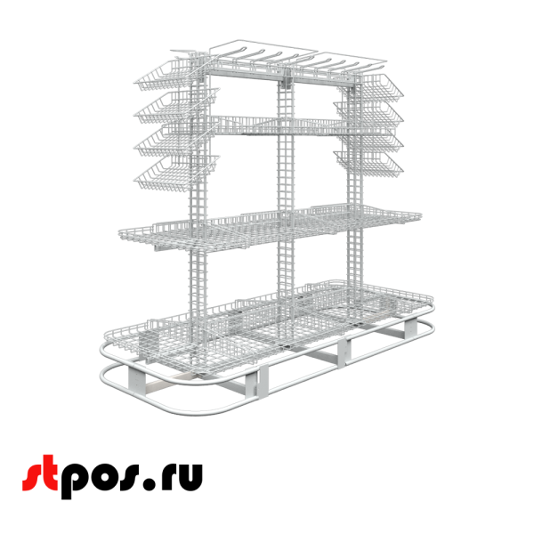 00_Прикассовый сетчатый модуль 600+600мм островной, RAL9006, спеццвет