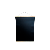 Табличка черная меловая подвесная гибкая 700х500 мм, с деревянными рейками, светлое дерево