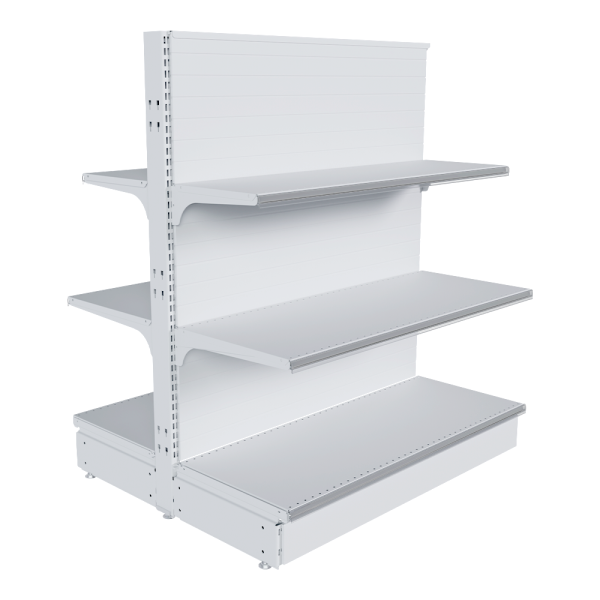 stpos_НАБОР стеллаж 25 70 ГЛУХОЙ островной 1200х1000х400 6 полок, ценникодержатели