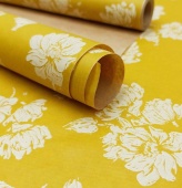 Упаковочная крафт бумага — Цветы 2020, 10 м (50шт/кор), Желтый