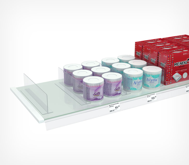 03_Разделитель пластиковый высотой 80 мм на Т-основании DIVT-80, длина 280 мм