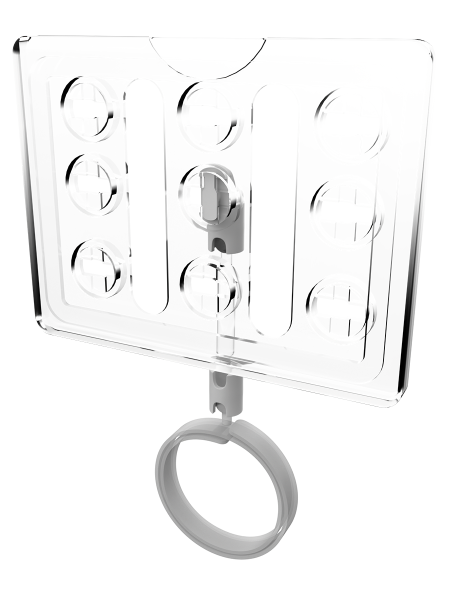 sk_Рамка ТЕХНО А7 прозрачная, белый держатель TECHNO ROLL-VL спираль-улитка на колбасу, ножка  50мм