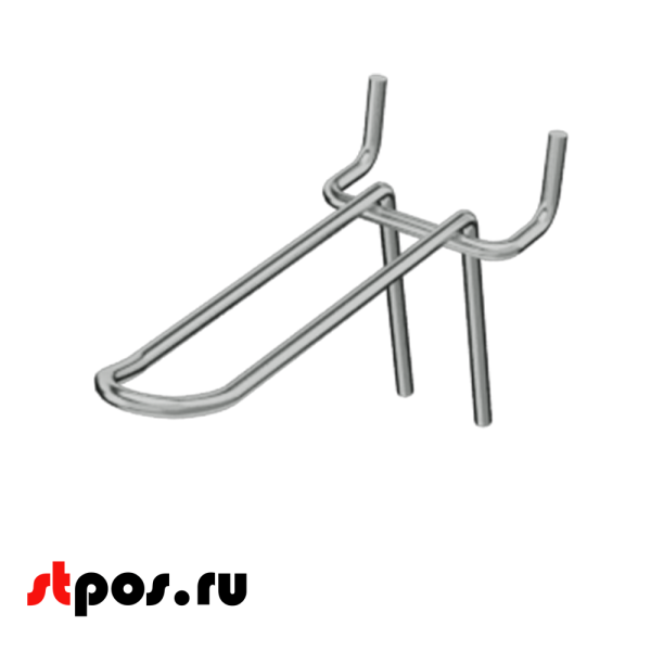 02_Крючок язычковый 75 мм на перфорацию, шаг 50 мм, крашеный под Хром