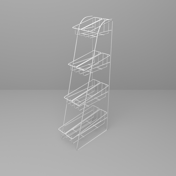 00_Прикассовая стойка для банок.  590х155х240 мм (ВхШхГ), Цвет белый