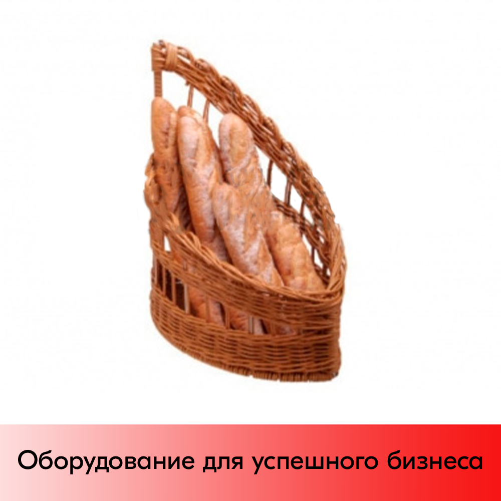 01_Корзина пластиковая, плетеная, овальная, для выкладки продукции, 450х240х500мм, Коричневая