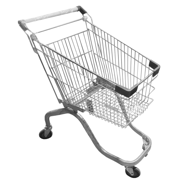 sk_Тележка покупательская 60л, цинк+лак, (европейский тип), без детского сиденья, Серый