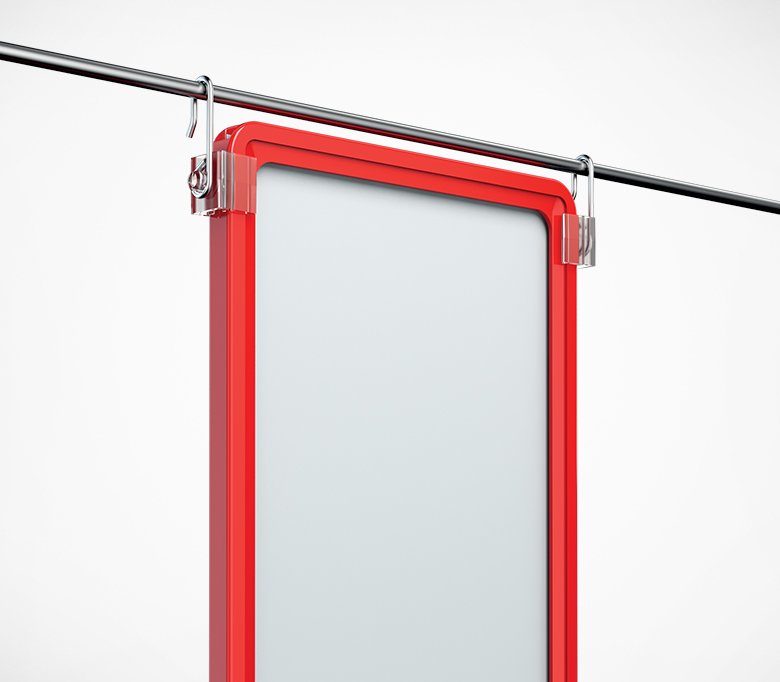 02_Крючок с подвижным основанием для подвешивания пластиковых рамок MF-CLIP