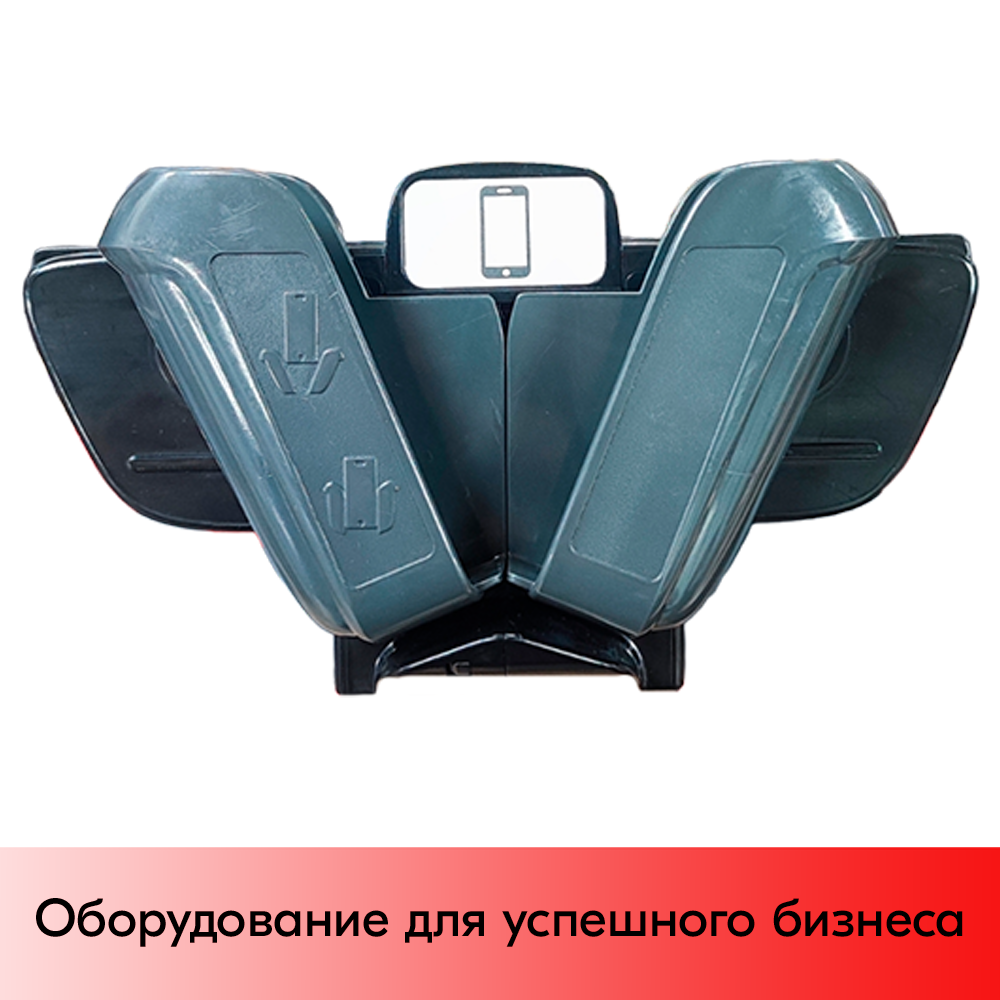 03_Держатель для мобильного телефона на тележку покупательскую пластиковую (UP80), Черный