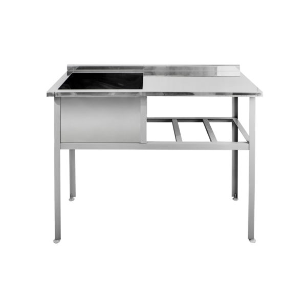 00_Ванна моечная сварная, совмещенная с рабочей поверхностью, с бортом ВСЛ 15*6/5, Крашенная сталь