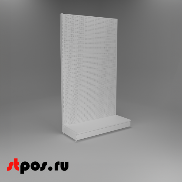 00_НАБОР Стеллаж 25 70 ПЕРФОРИРОВАННЫЙ пристенный2250х1330хо500, 1 полка + плинтус, RAL9016, Белый