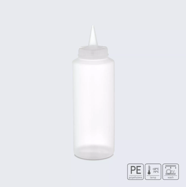 01_Диспенсер для соуса 0,5л, носик прямой, Полупрозрачный