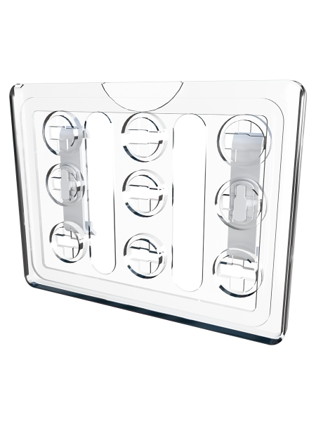 sk_Рамка ТЕХНО А7 прозрачная, белый держатель TECHNO PRICER CLIP