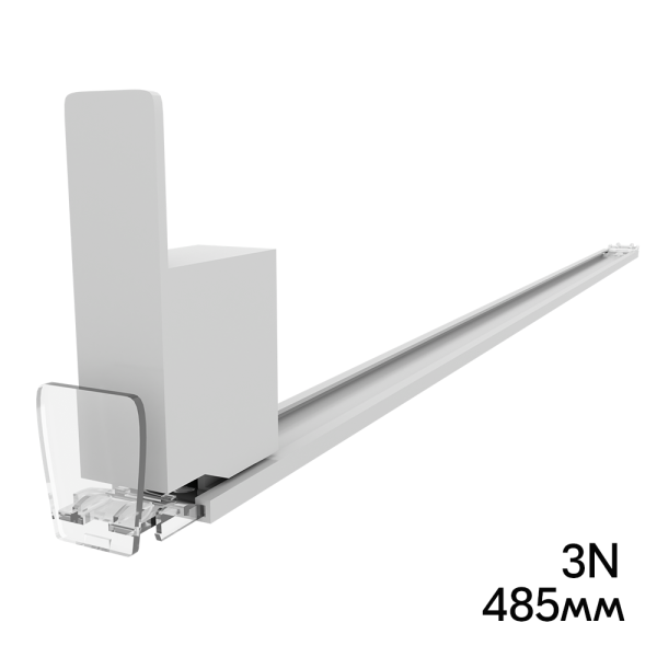 sk_Пружинный толкатель 15х68 мм FORTA SLIMA-1 3N, с ограничителем 20х25 мм, 3 ньютона, 485 мм, серый