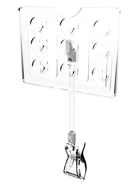 sk_Рамка ТЕХНО А7 прозрачная, прозрачный держатель TECHNO FX-CLIP, ножка 100мм