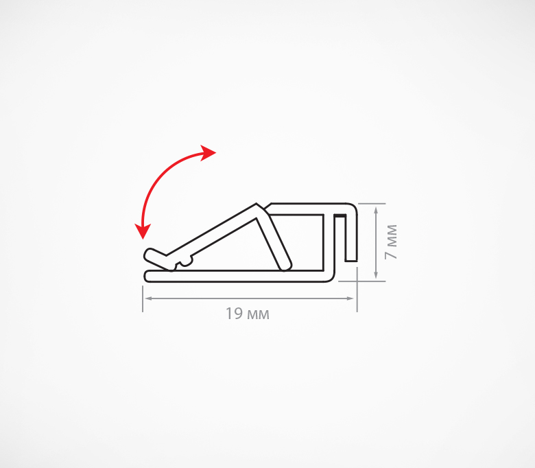 03_Пластиковый защелкивающийся профиль для плакатов CLICKER 3000мм, Белый