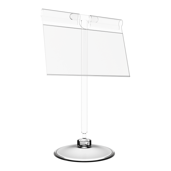 sk_Ценникодержатель шарнирный на круглой подставке с ножкой BASE-ROD-T100, Прозрачный