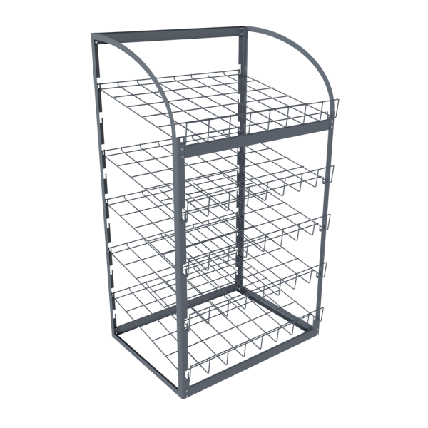 sk_1_НАБОР Стойка прикассовая настольная 700х300х400, 5 полок 300мм, Муар, RAL7024 Серый