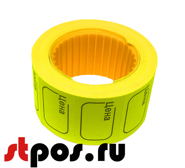 01_Ценники самоклеящиеся в рулоне, 30х20 мм, 325шт_рул, 100рул_кор, Желтый