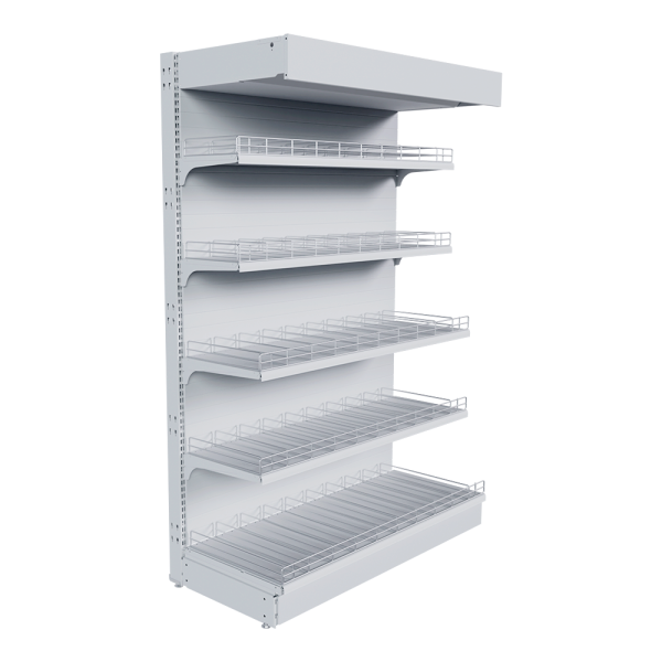 sk_НАБОР стеллаж 25 70 ГЛУХОЙ пристенный 1900х1250х500 5 полок, ограничители, разделители, ценникод