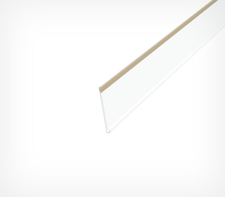 01_Ценникодержатель полочный самоклеящийся DBR39, длина   70мм, ПРОЗРАЧНЫЙ