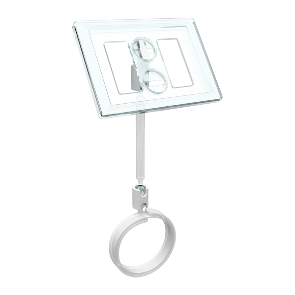 sk_Рамка ТЕХНО А8 прозрачная, белый держатель TECHNO ROLL-VL спираль-улитка на колбасу, ножка  50мм