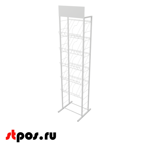 00_Стенд 2А4 с 5 полками, RAL9016, Белый