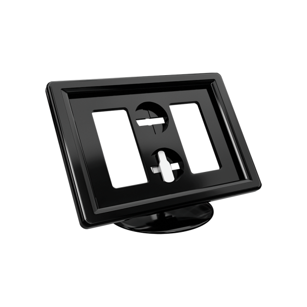 sk_Рамка ТЕХНО А8 черная, черный держатель TECHNO ROUND BASE-VL 50мм